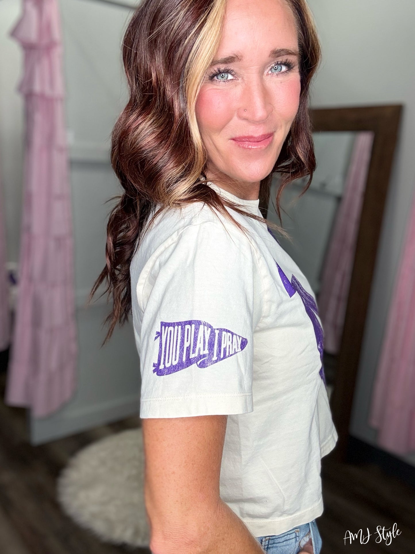 W Gameday Boxy Tee - Cream