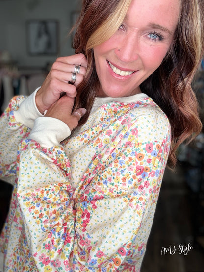 Vintage Bloom Patchwork Pullover