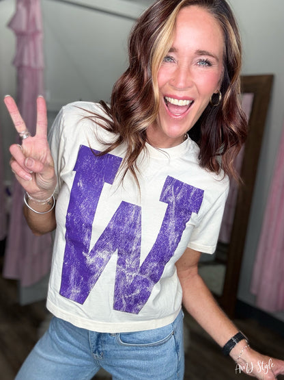 W Gameday Boxy Tee - Cream
