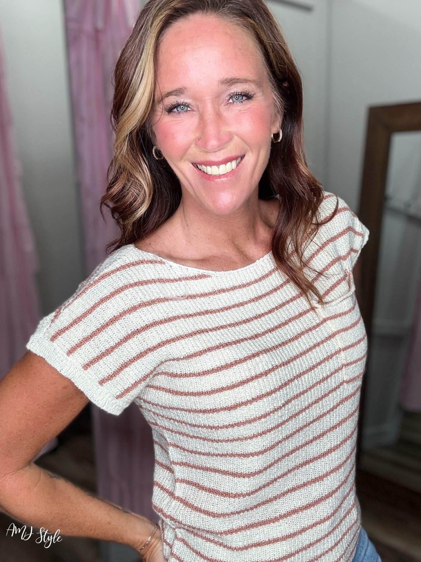 Cocoa Stripe Top