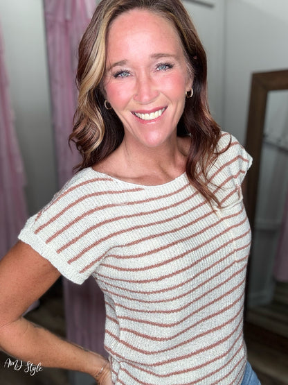 Cocoa Stripe Top