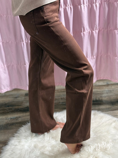 Mocha Wide Leg Denim