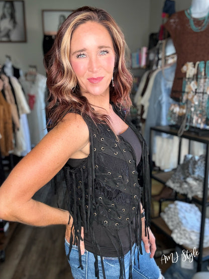Boho Blaze Lace Vest