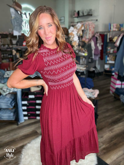 Reverie Crimson Maxi Dress