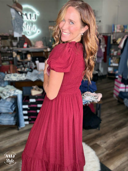Reverie Crimson Maxi Dress
