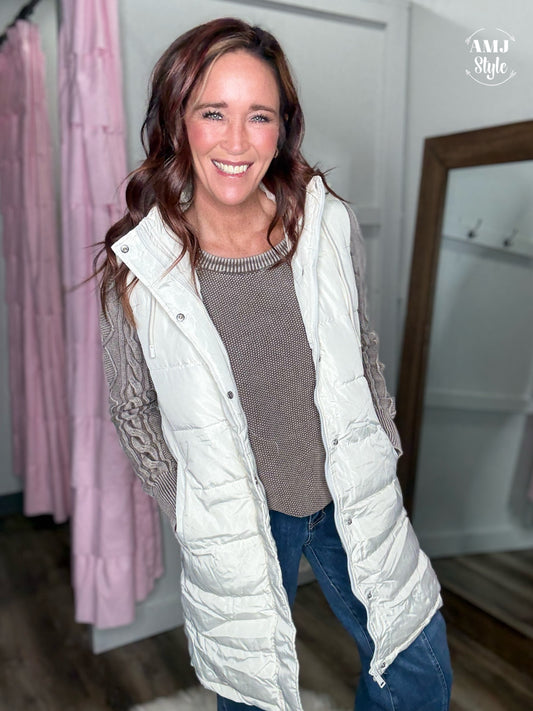 The Toasty Trek Vest - Ivory