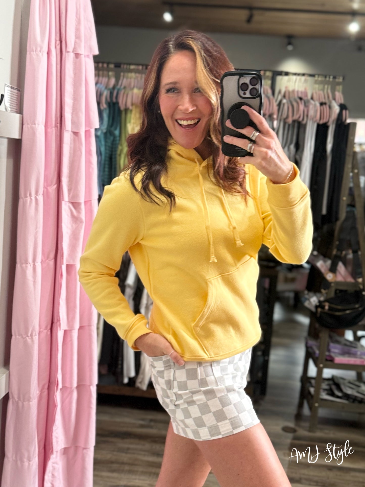 Street Style Check Denim Shorts