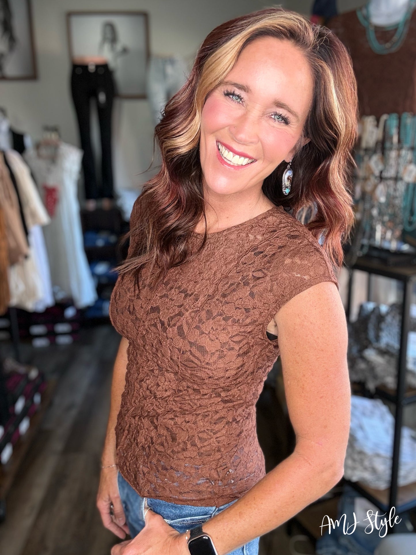 Brown Sugar Lace Top