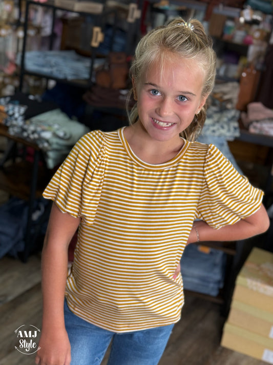 Bubble Sleeve Kiddo Top - Yellow