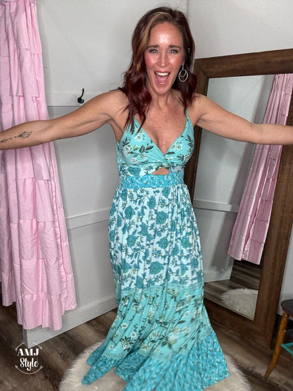 The Coastal Blossom Maxi Dress