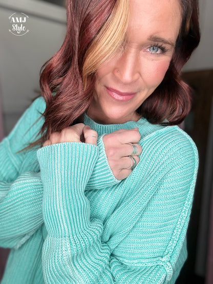 Color Me Cozy Sweater - Mint
