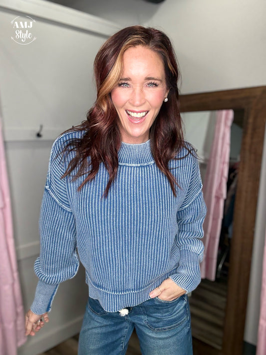 Color Me Cozy Sweater - Classic Blue