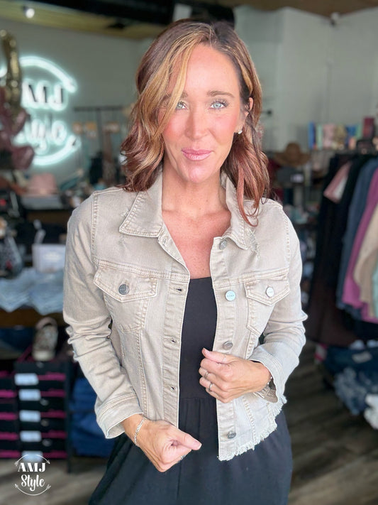 Cassidy Denim Jacket - Taupe