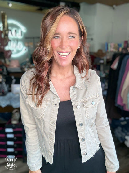 Cassidy Denim Jacket - Taupe
