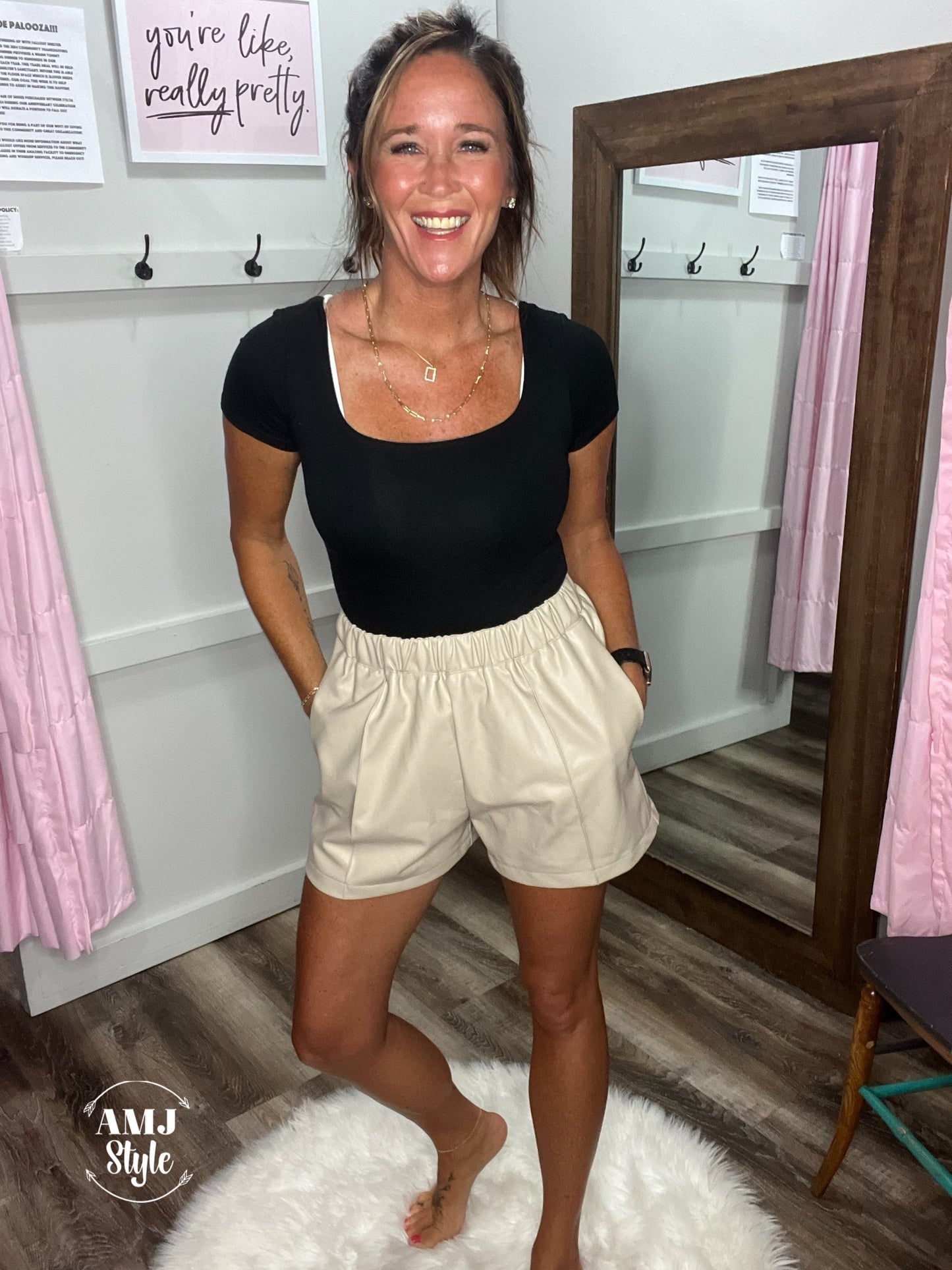 Vegan Leather Shorts