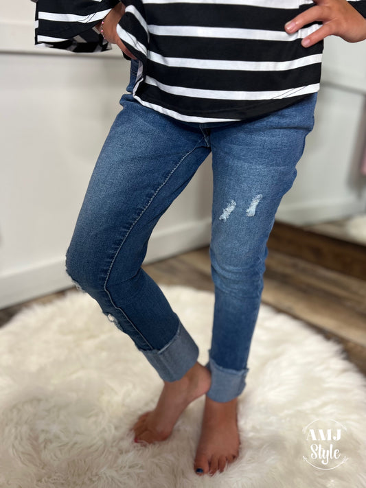 Kiddo Mid Rise Cuff Denim