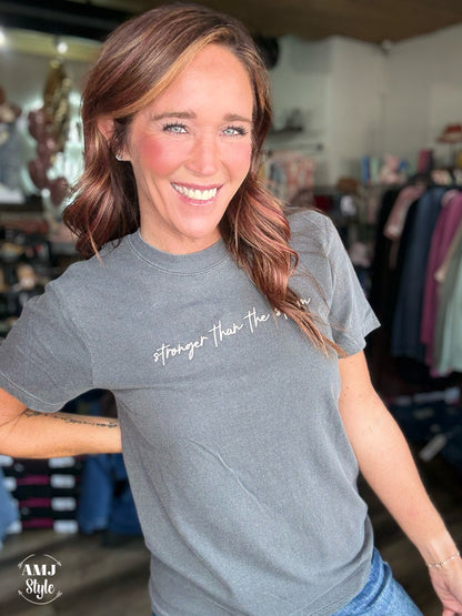 Stronger Than the Storm Tee - Embroidered