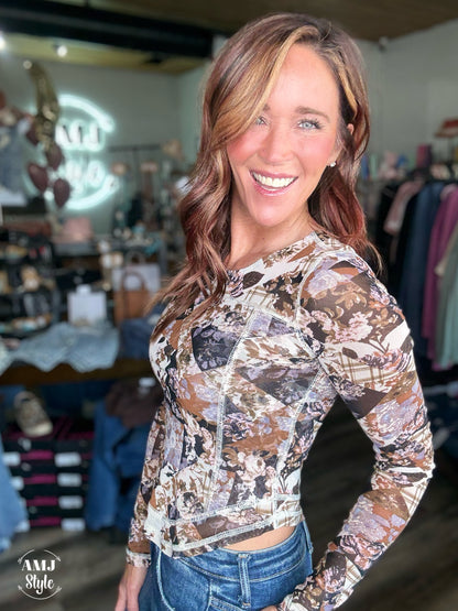 Flora Fusion Mesh Top
