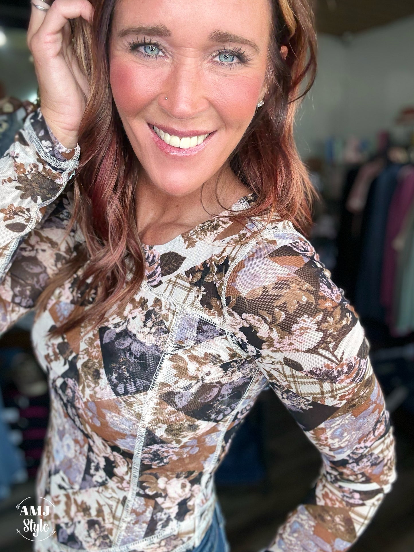 Flora Fusion Mesh Top