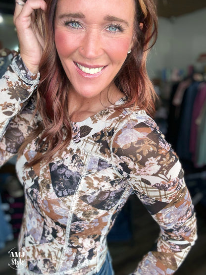 Flora Fusion Mesh Top