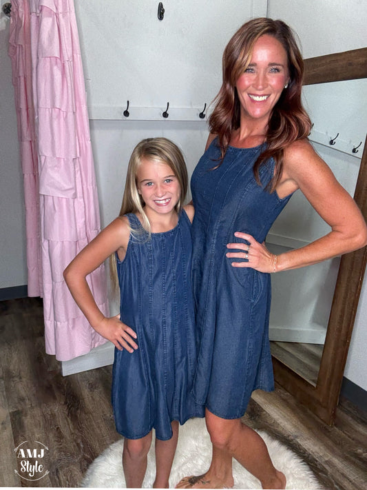 Twin with Me Denim Dress