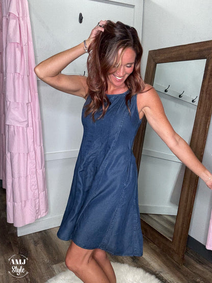 Twin with Me Denim Dress