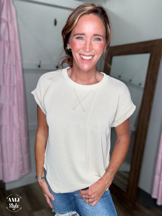 Vanilla Vibe Ribbed Top