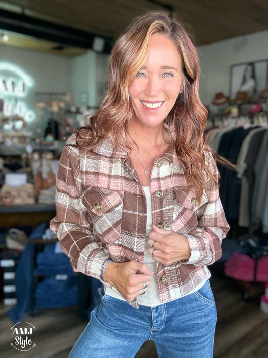 Fireside Flannel - Brown Pink