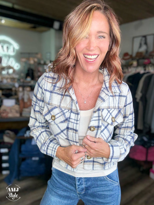 Fireside Flannel - Khaki/Navy