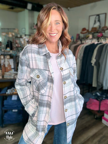 Timber Trail Flannel - Pink Grey