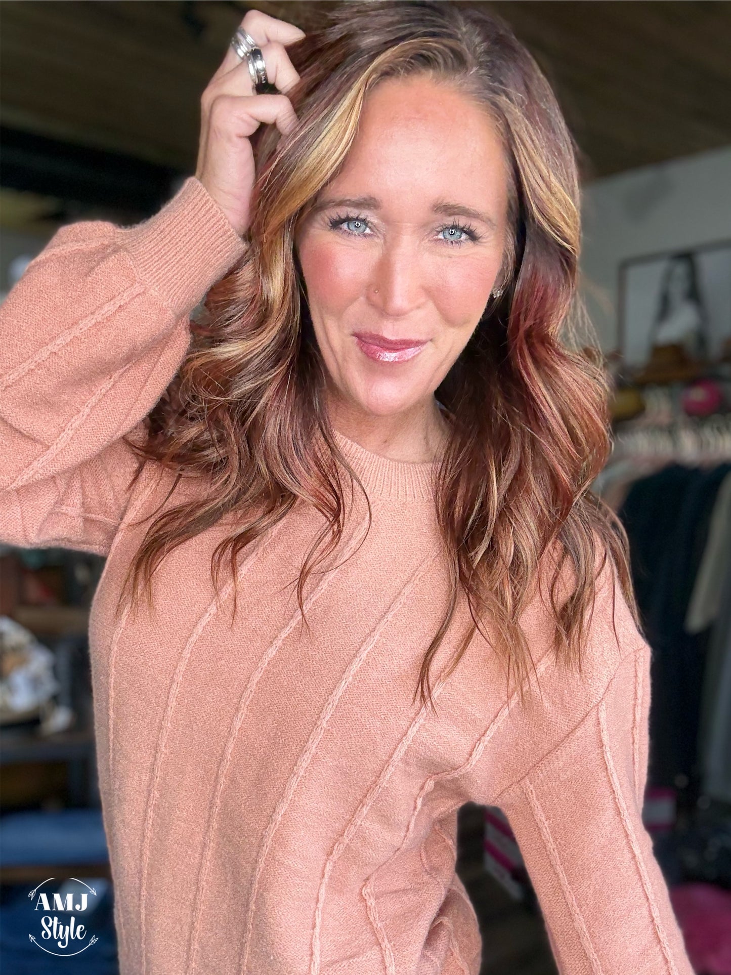 Sweet Peach Knit Sweater