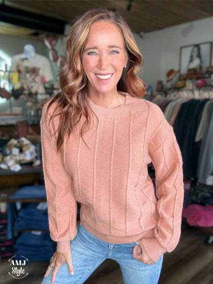 Sweet Peach Knit Sweater