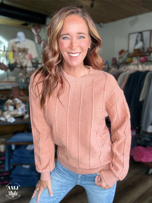 Sweet Peach Knit Sweater