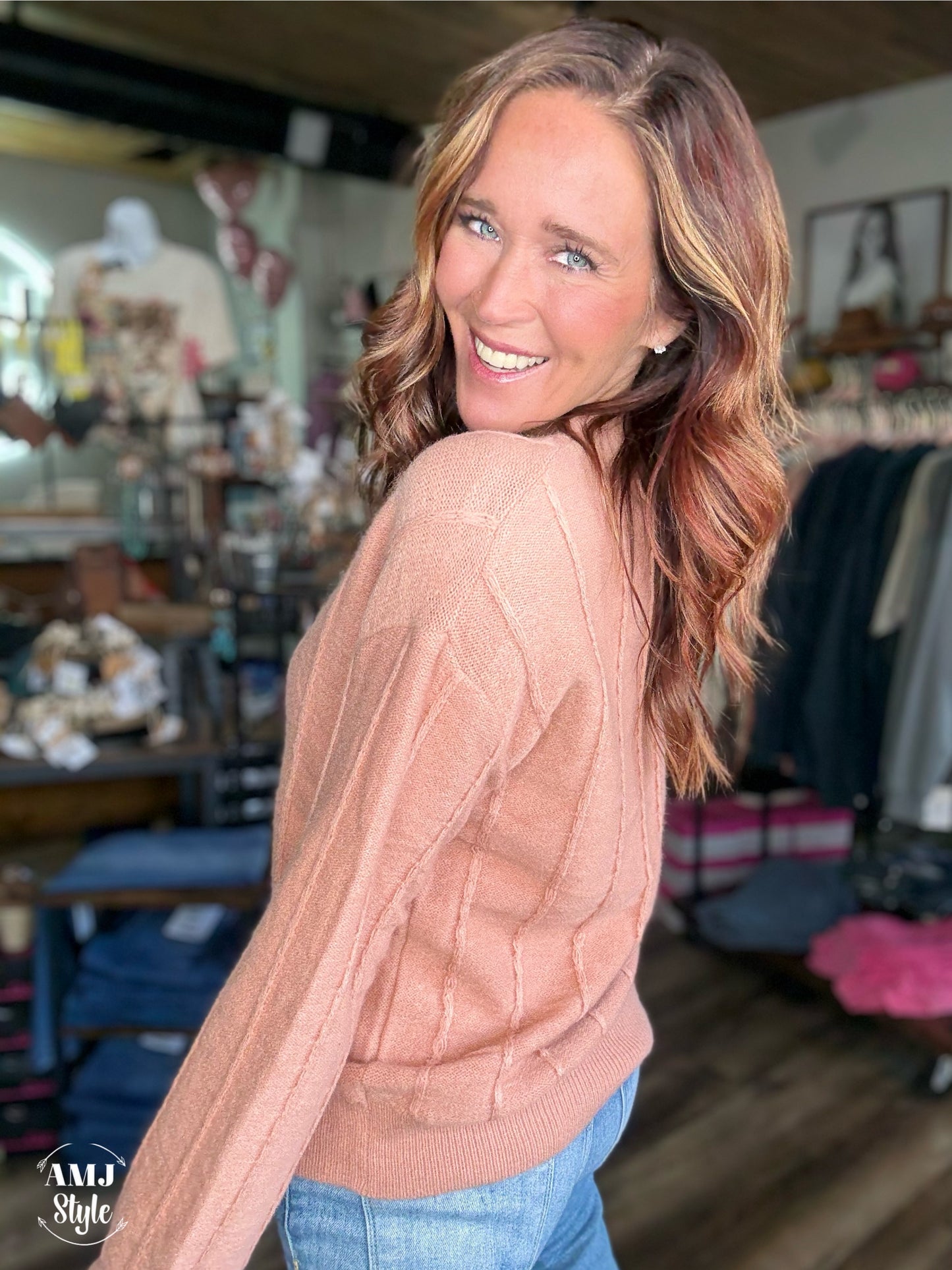 Sweet Peach Knit Sweater