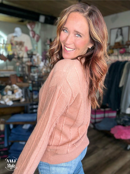 Sweet Peach Knit Sweater