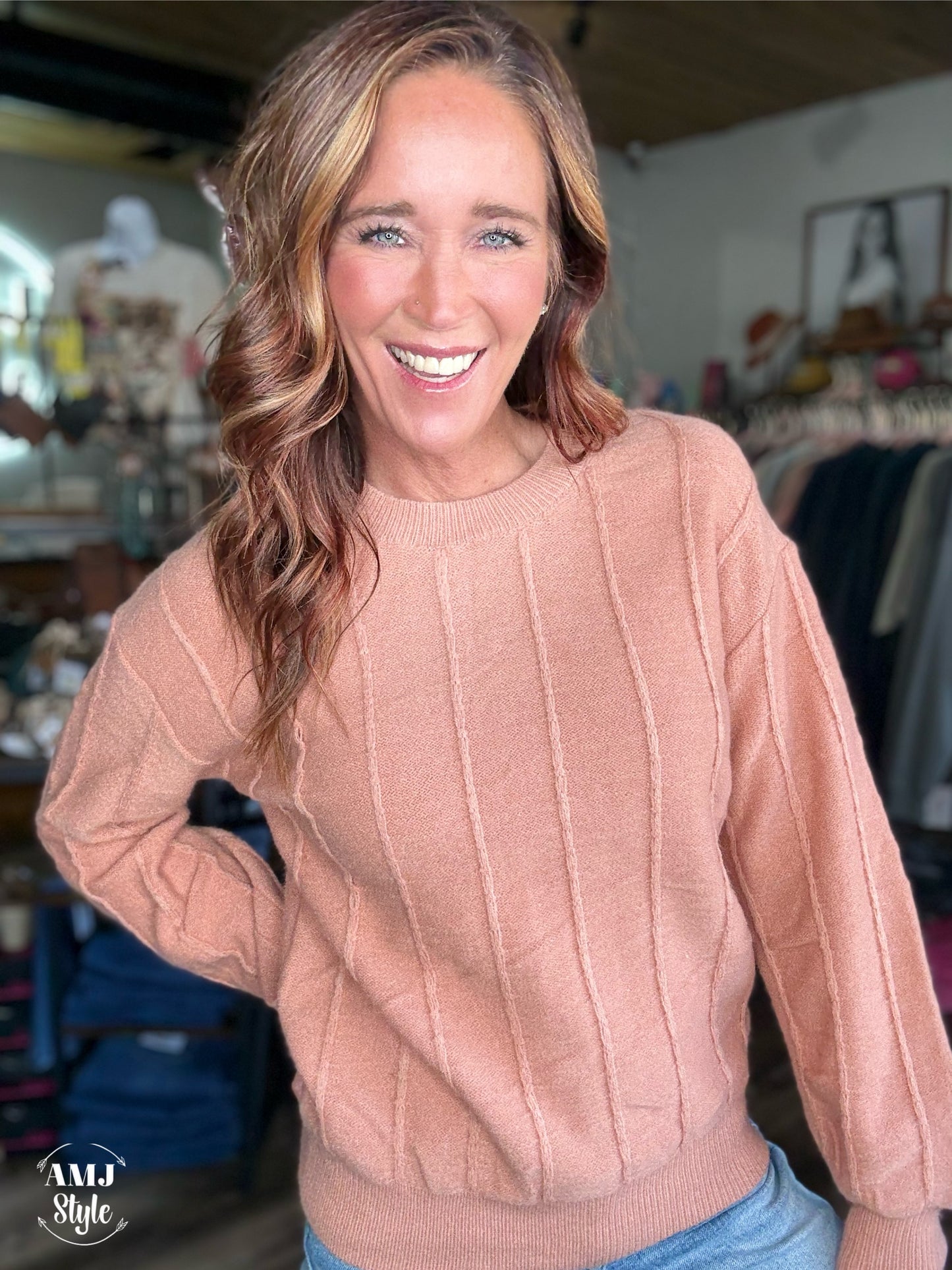 Sweet Peach Knit Sweater