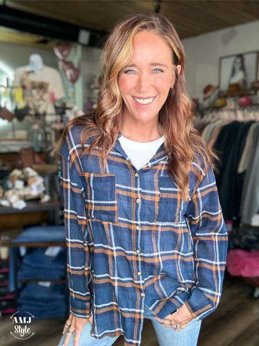 Vintage Button Down - Navy