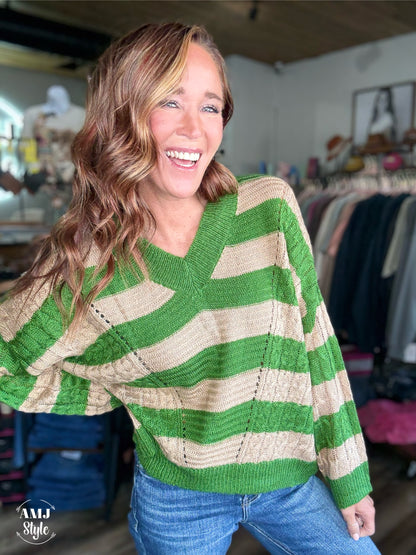Fern Stripe Sweater