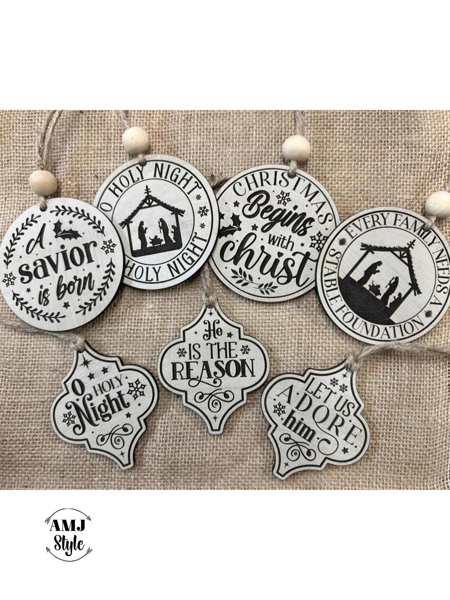 Wooden Engraved Ornaments