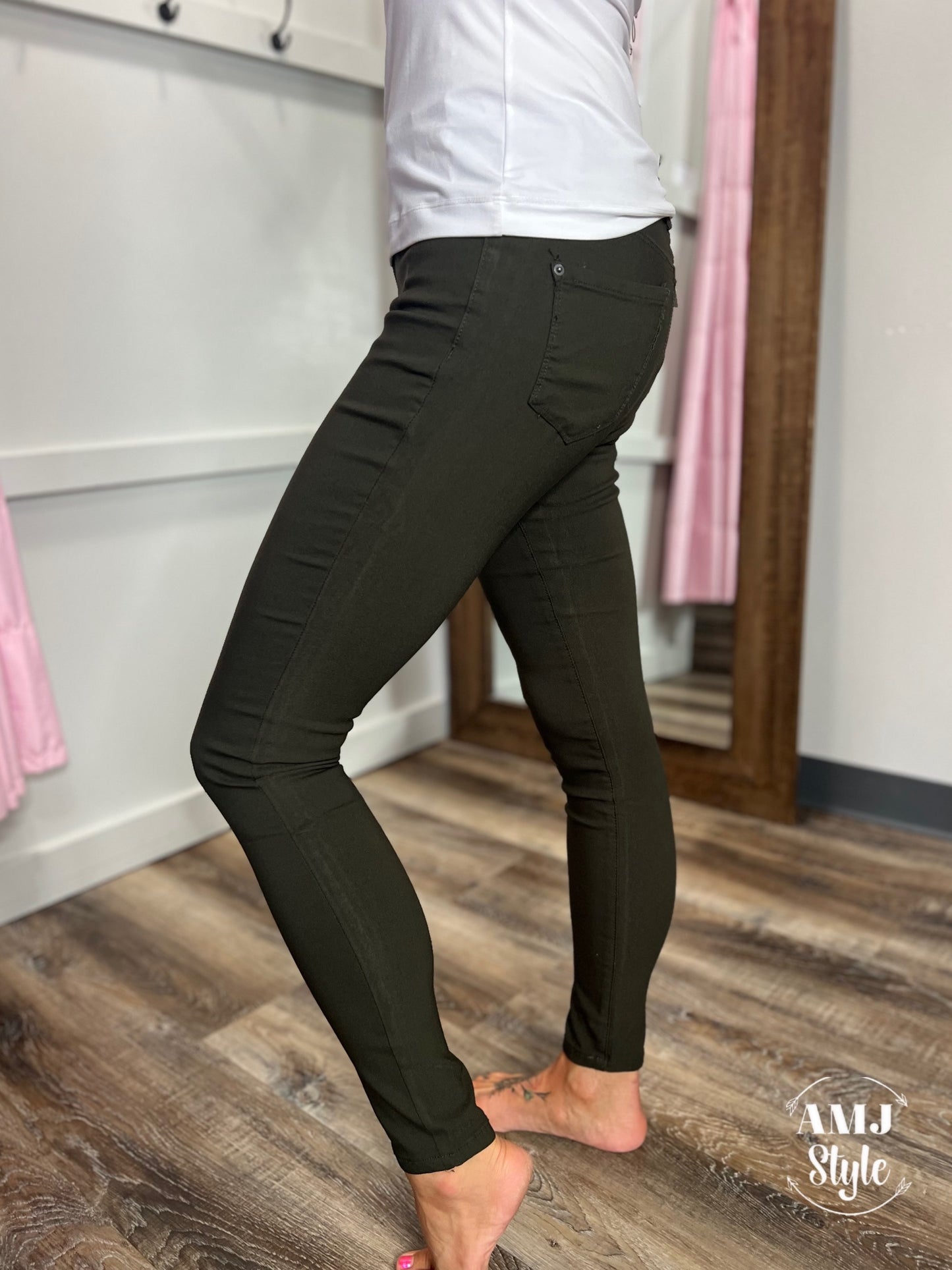 Hyperstretch Skinny Jean - Dark Olive