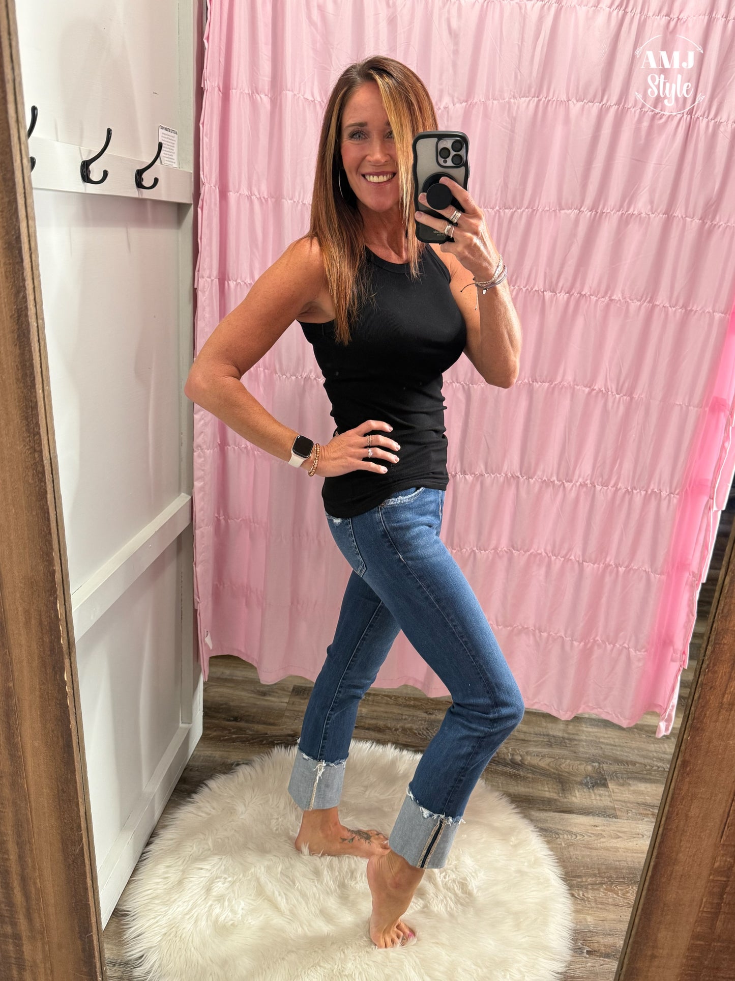 Clean Cut Cuffed Denim