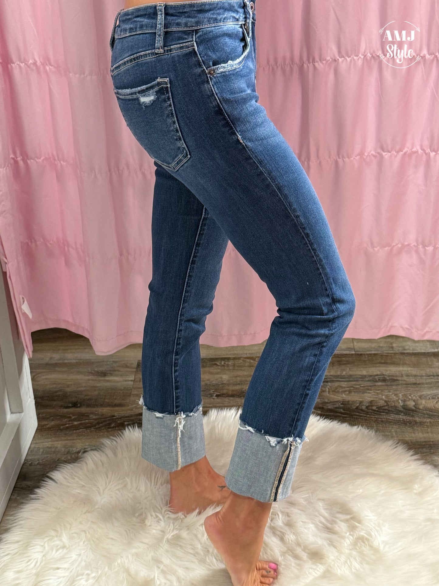 Clean Cut Cuffed Denim