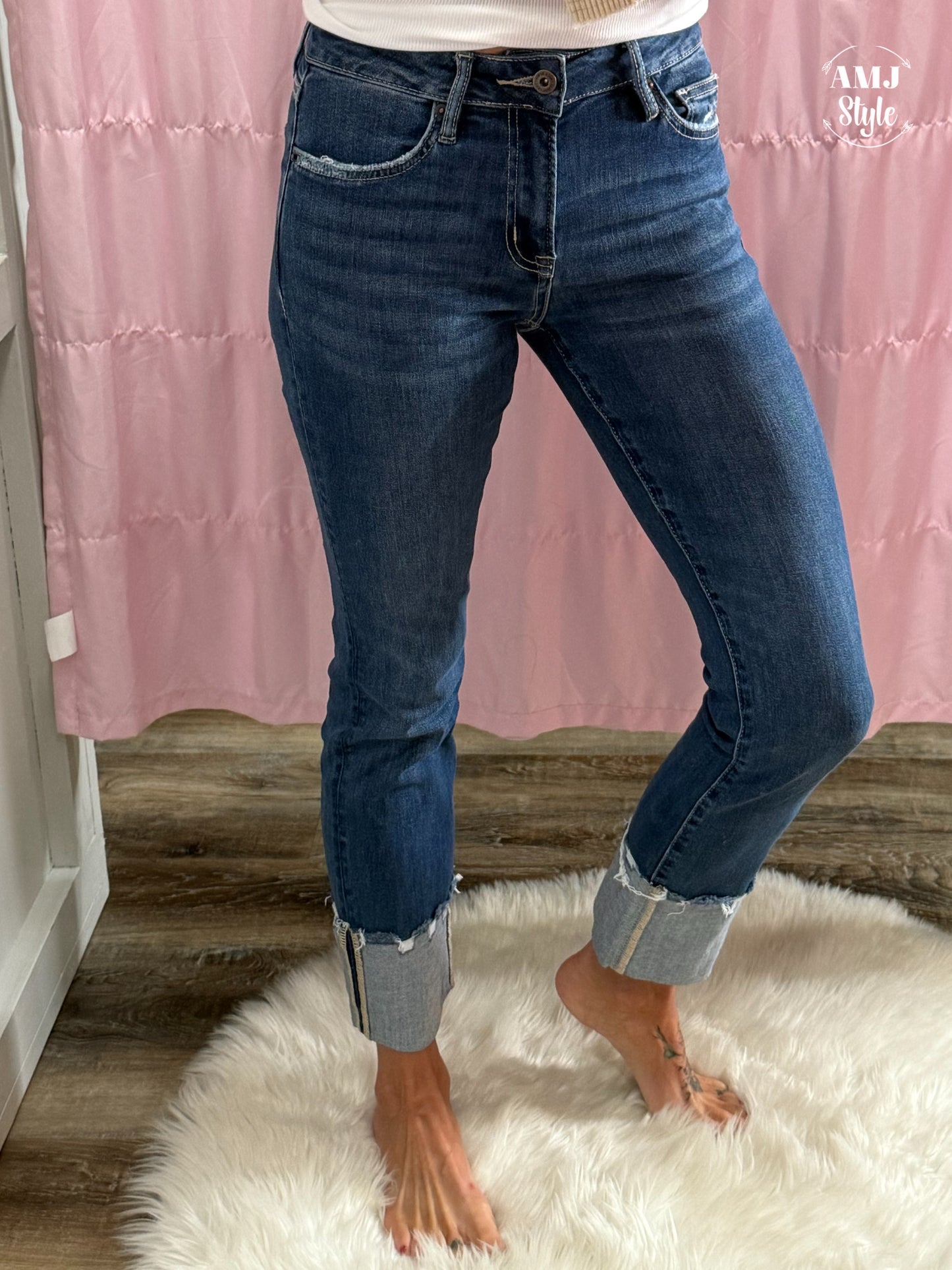 Clean Cut Cuffed Denim