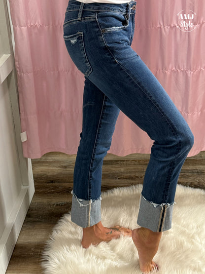 Clean Cut Cuffed Denim