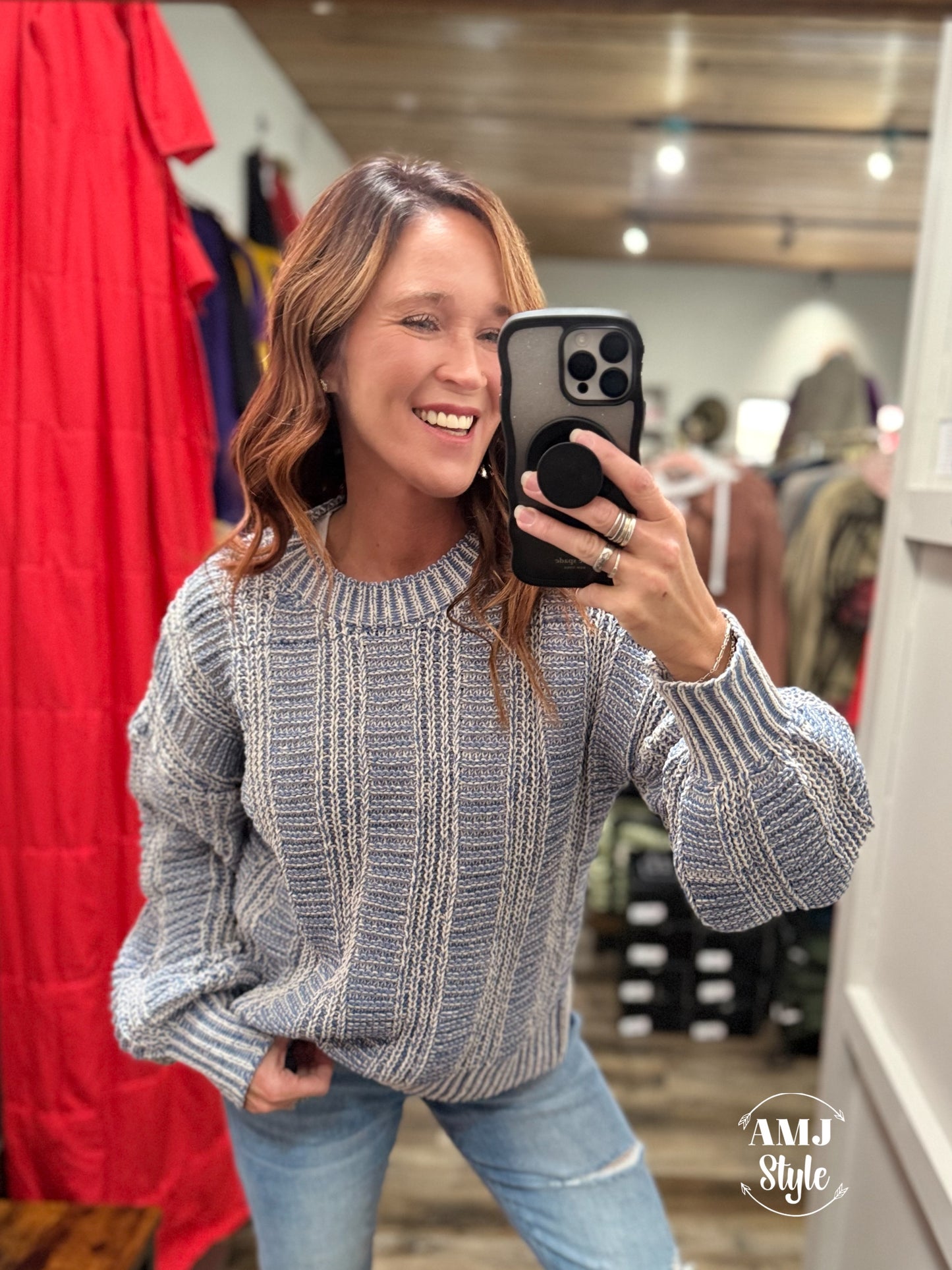 Azure Cable Knit Sweater