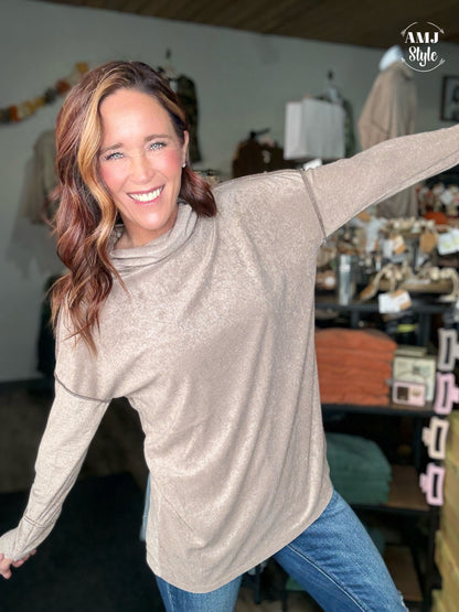 Chill Mock Top - Mocha