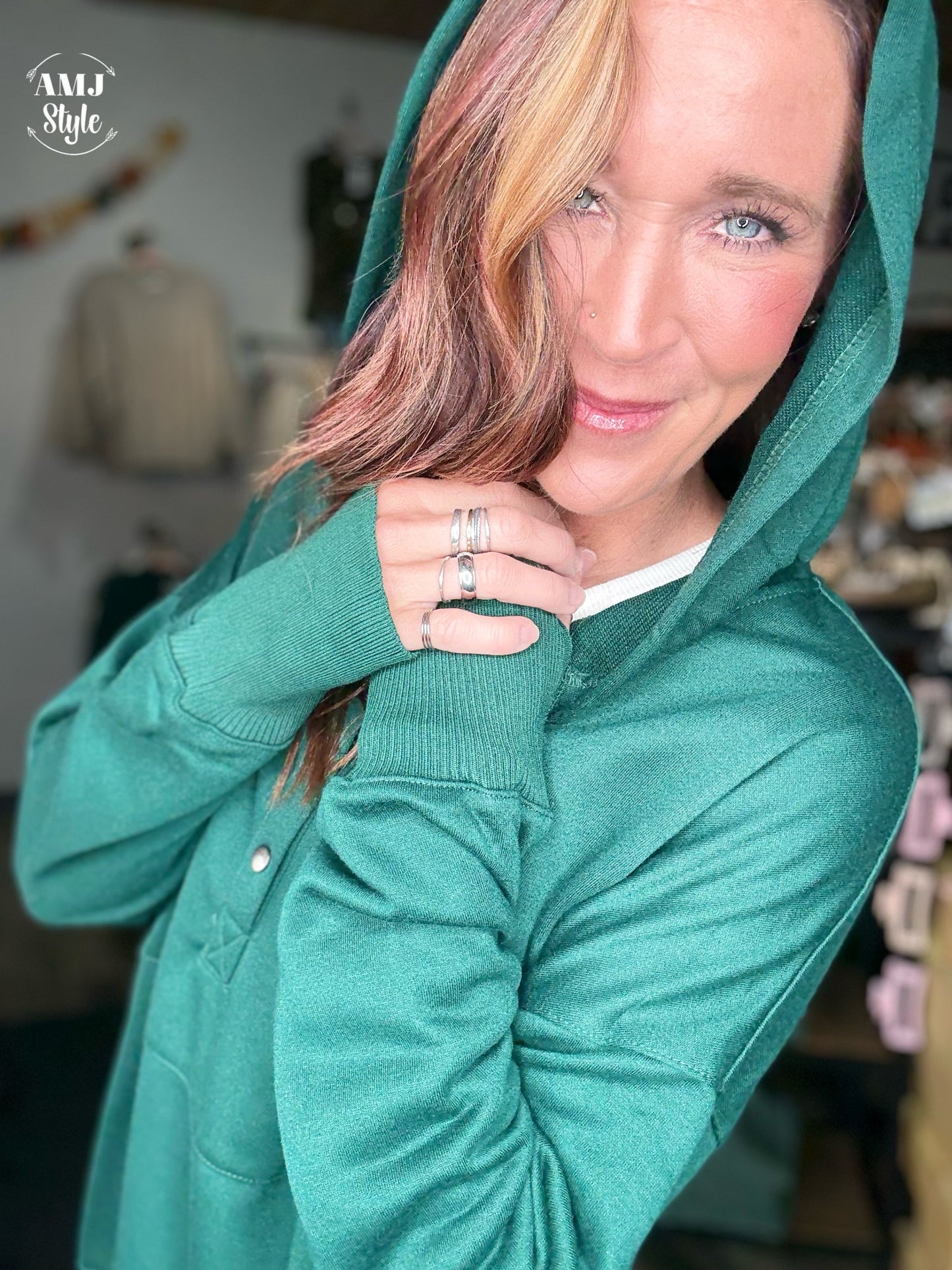 The Hangout Hoodie - Hunter Green
