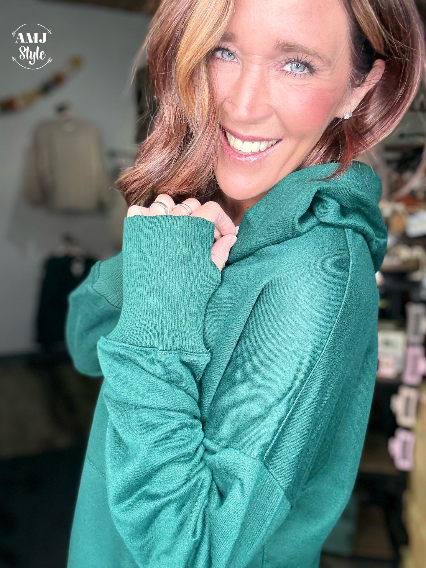 The Hangout Hoodie - Hunter Green