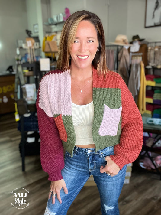 Autumn Color Block Cardi