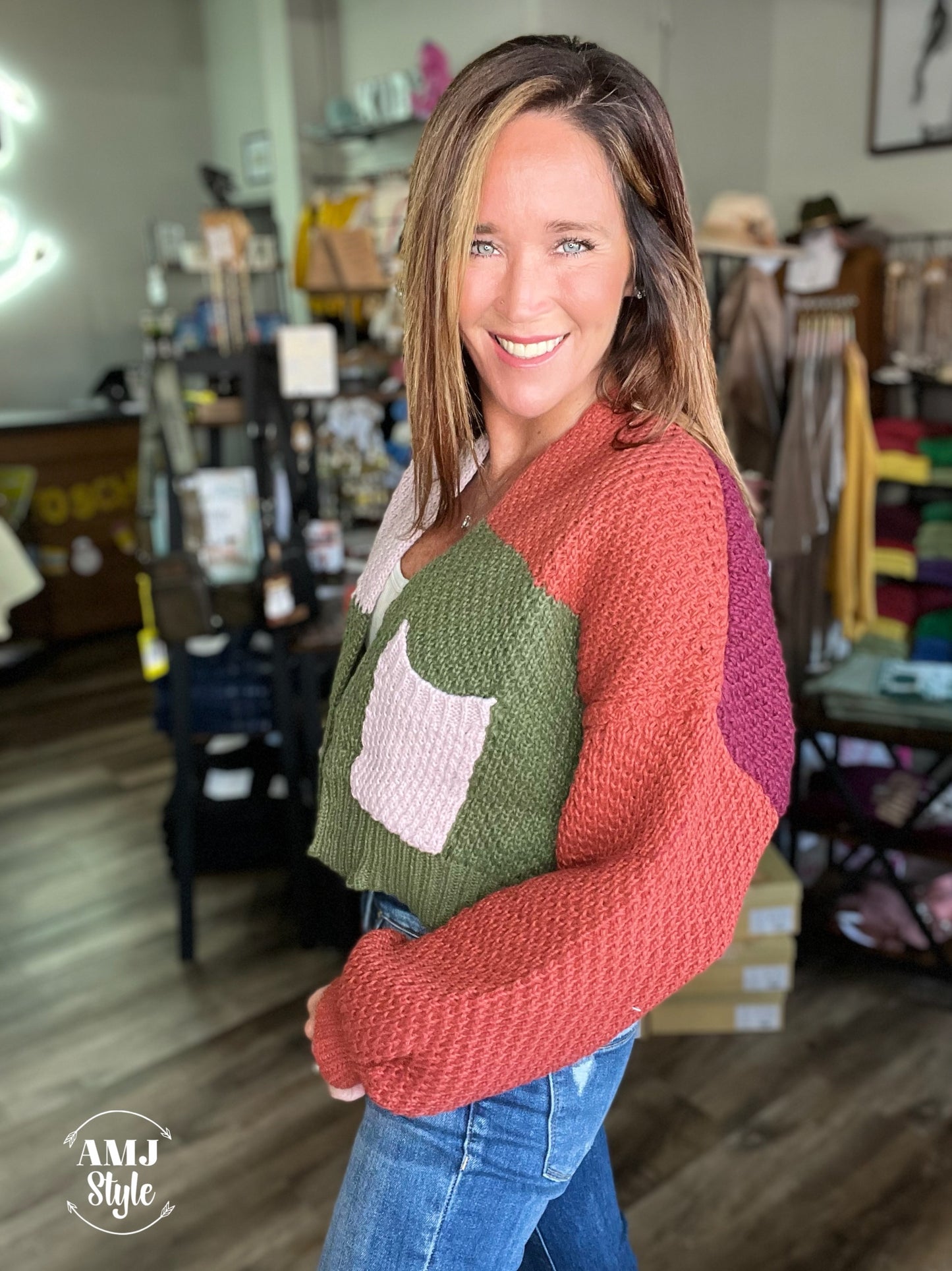 Autumn Color Block Cardi